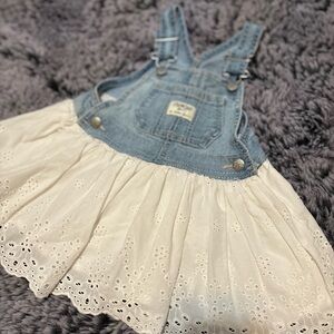 OshKosh B'gosh Denim and White Eyelet Skirtall